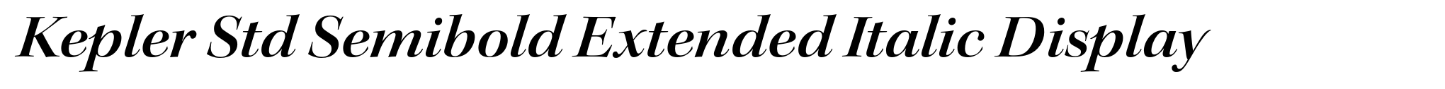 Kepler Std Semibold Extended Italic Display image